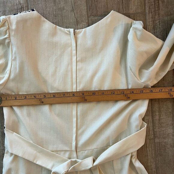 70s vintage Gunne Sax Jessica Romantic Prairie Style Maxi Blue Braid Dress 32/28 - Picture 9 of 12